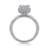 14K White Gold Round Halo Diamond Engagement Ring