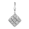 Plated Sterling Silver Filigree Square Drop Earrings