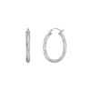 Twisted Brushed Oval Hoop Earrings