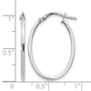 10K White Gold Polished Oval Hoop Earrings