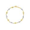Two-Tone Polished and Diamond-Cut Bead Bracelet