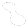 Sterling Silver CZ Bezel Station Long Necklace