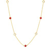 3/8tcw Diamond &amp; Ruby Bezel Station Necklace