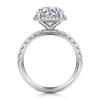 14K White Gold Round Hidden Halo Diamond Engagement Ring