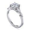 14K White Gold Round Five Stone Diamond Engagement Ring