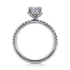 14K White Gold Oval Hidden Halo Diamond Engagement Ring
