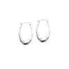 Sterling Silver Graduated Stripe Oval Hoop Earrings