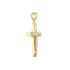 14.7MM D/C YG CROSS w/WG JESUS CRUSIFIX