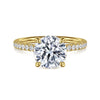 14K Yellow Gold Round Diamond Engagement Ring