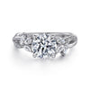 14K White Gold Twisted Round Diamond Engagement Ring