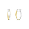 Two-Tone Curved Oval Hoop Earrings