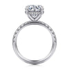 14K White Gold Round Hidden Halo Diamond Engagement Ring