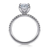 14K White Gold Oval Hidden Halo Diamond and Engagement Ring