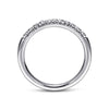 14K White Gold 11 Stone French Pavé Diamond Wedding Band