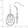 Sterling Silver Rhodium-plated FW Cultured Pearl Dangle Earrings