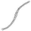 Sterling Silver CZ/Polished Graduating Curb Link Bracelet