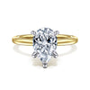 14K White-Yellow Gold Hidden Halo Pear Shape Diamond Engagement Ring