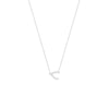 Sideways Mini CZ Wishbone Necklace