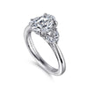 14K White Gold Oval Diamond Engagement Ring
