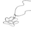 Plated Sterling Silver Engravable Paw Necklace