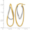 14K Two-Tone Polished Hoop Earrings