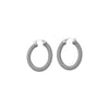 Sterling Silver Mesh Oval Tube Hoop Earrings