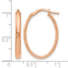 14K Rose Gold Polished Oval Hoop Earrings