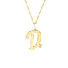 Script “D” Initial with Diamond Bezel Necklace