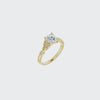 14K Yellow 6.5 mm Round .03 CTW Diamond Semi-Set Engagement Ring