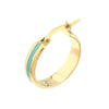 Medium Turquoise Enamel Round Hoops