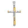14K Two-tone Polished Crucifix Pendant
