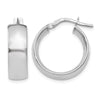 10K White Gold Polished Hoop Earrings
