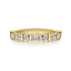 14K Yellow Gold Bezel Set Baguette and Round Diamond Anniversary Band