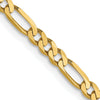 14K 2.75mm Flat Figaro Chain Anklet
