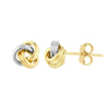 Two-tone Mini Love Knot Stud Earrings on Post Back