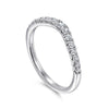 Curved Platinum French Pavé Diamond Wedding Band