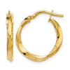 14K Polished Twisted Hoop Earrings