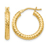 14K ForeverLite Polished and Textured Hoop Earrings