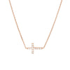 Sideways Mini CZ Cross Adjustable Necklace