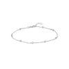 Sterling Silver CZ Stations on Chain Adjustable Anklet