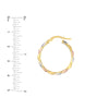 Tri-Color Ribbed Hoop Earrings