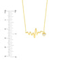 Two-Tone Heartbeat Adj. Necklace with Dangle Heart