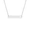 Plated Sterling Silver Bar Necklace with Heart