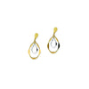 Two-Tone Stamped Double Teardrop Dangle Earrings