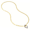 Diamond Bezel Navy Enamel Rhombus Push Lock