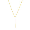 Sterling Silver Half-CZ Vertical Bar Adjustable Necklace