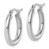 14K White Gold Polished Hoop Earrings