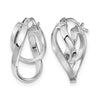 14K w/Wht RH-plating Polished Hinged Hoop Earrings