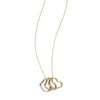 Tri-Color Triple Open Heart Pendant Necklace