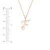 Script “F” Initial with Diamond Bezel Necklace